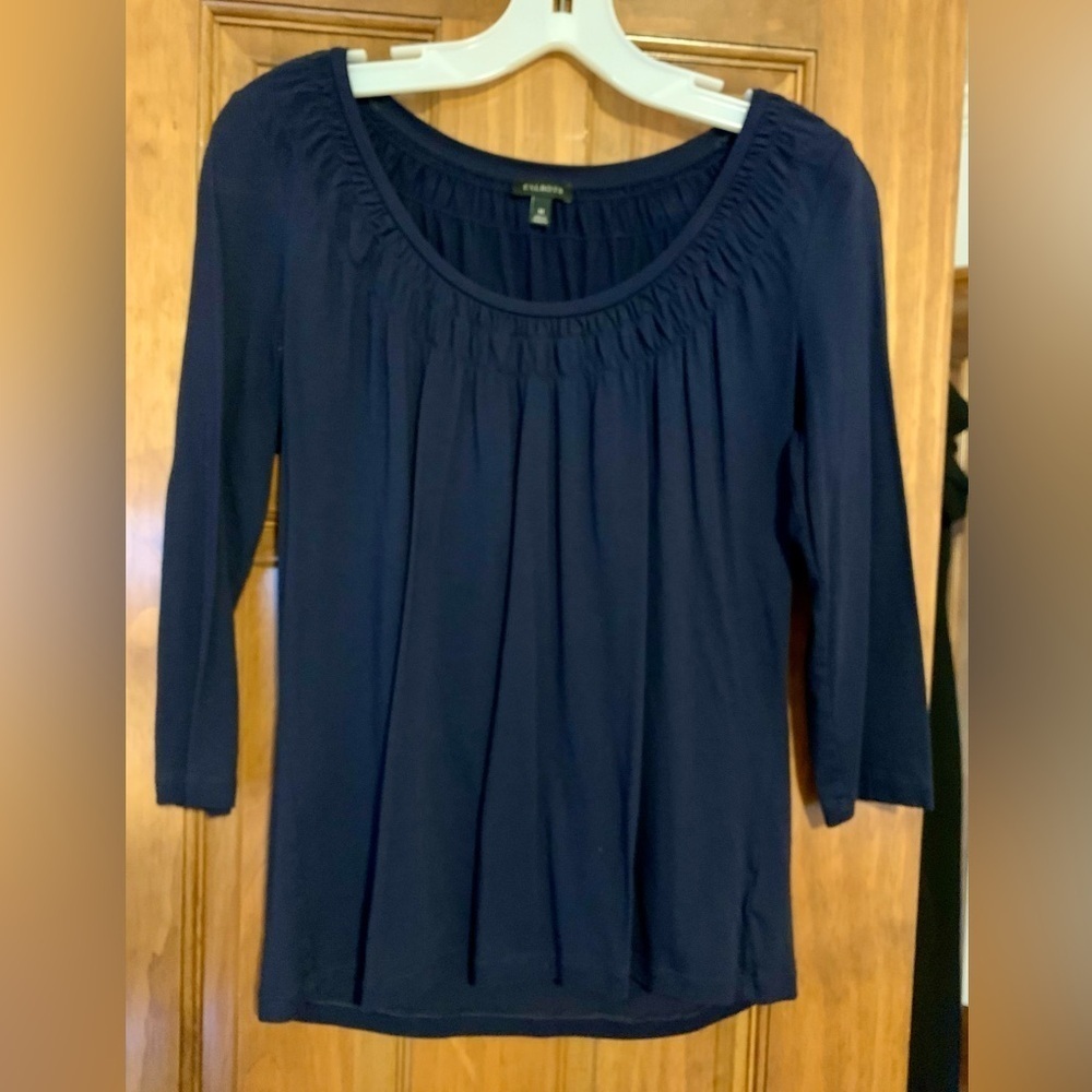 Talbots Navy Medium Round Neck Top